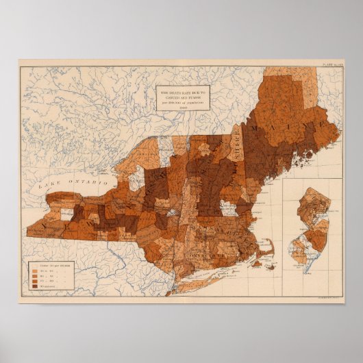 Kanker, tumor NY, NJ, New England Poster (Voorkant)