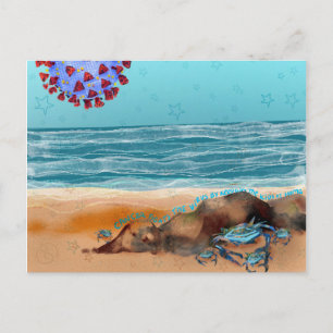 Kanker vecht tegen het virus briefkaart