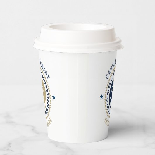 Kanker voor blauwe en gouden zeeschepen papieren bekers (Rechts)