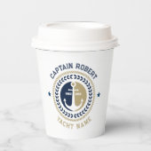 Kanker voor blauwe en gouden zeeschepen papieren bekers (Voorkant)