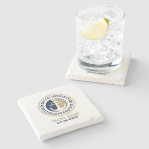 Kanker voor blauwe en gouden zeeschepen stenen onderzetter