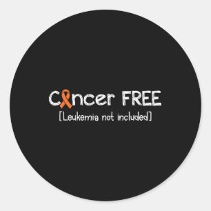 Kanker vrij- Leukemie Kanker Bewustzijn Supporter Ronde Sticker