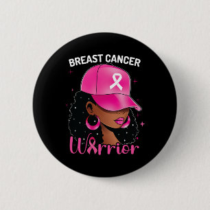 Kanker Warrior Black Woman Borstkanker Bewustzijn Ronde Button 5,7 Cm