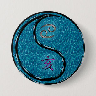 Kanker & Waterzwijn Ronde Button 7,6 Cm