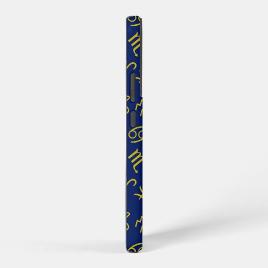 Kanker Zodiac+Astrology Symbolen Patroon Gold+Blue Samsung Galaxy Hoesje (Rechterkant)