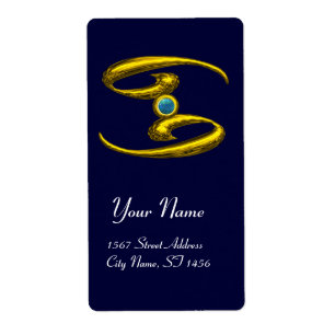 KANKER ZODIAC BIRTHDAY JEWEL Blue Opale Gold Etiket