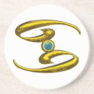 KANKER ZODIAC BIRTHDAY JEWEL Blue Opale, White Zandsteen Onderzetter