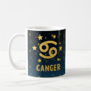 Kanker Zodiac Blue en Gold Astrologie Mok