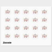 Kanker Zodiac Charm - Schattig Krab-Capped Bunny Ronde Sticker (Vel)
