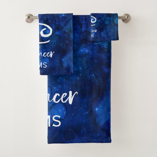 Kanker Zodiac Constellation Blue Galaxy Monogram Bad Handdoek (Insitu)