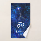 Kanker Zodiac Constellation Blue Galaxy Monogram Bad Handdoek (Handdoek)