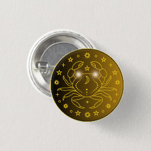 Kanker Zodiac Embleem Minimaal Hemels Symbool Ronde Button 3,2 Cm
