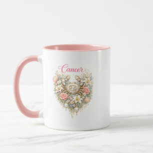 Kanker Zodiac Florale Hart Beker – Romantische Ast Mok