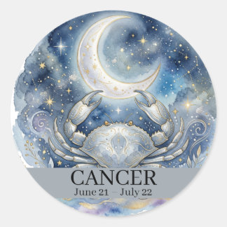 Kanker Zodiac Hemelse Krab en Maan Ronde Sticker