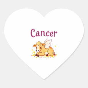 Kanker Zodiac Koe PNG, Schattigee Kanker Hart Sticker