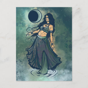 Kanker Zodiac MoonChild Goddess buikdanseres Briefkaart
