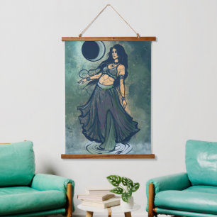 Kanker Zodiac MoonChild Goddess buikdanseres Hangend Wandkleed