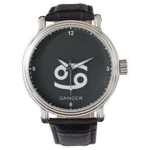 Kanker Zodiac Sign Aangepaste Naam Tekst Eenvoudig Horloge