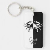 Kanker Zodiac Sign, Black & White Sleutelhanger (Voorkant)