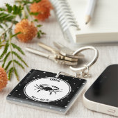 Kanker Zodiac Sign, Black & White Sleutelhanger (Voorkant Rechts)