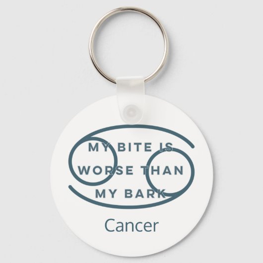 Kanker Zodiac Sign Fun Quote Blue Text Birthday Sleutelhanger (Voorkant)