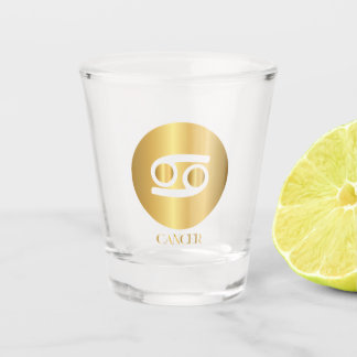 Kanker Zodiac Sign in Gold Circle Shot Glas