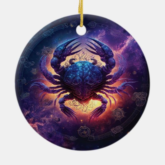 Kanker Zodiac Teken Waterverf Ontwerp Keramisch Ornament (Achterkant)