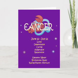 Kanker Zodiac Verjaardag Kaart