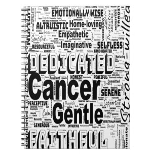 Kanker Zodiac Word Cloud Inspiratie Notitieboek