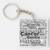 Kanker Zodiac Word Cloud Inspiratie Sleutelhanger (voorkant)