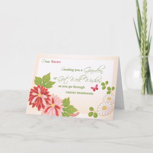 Kankerbehandelingen Aangepaste naam Get Well Wishe Kaart (Voorkant)