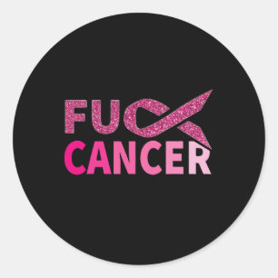 Kankerbestrijder roze lint borstkanker bewustzijn ronde sticker