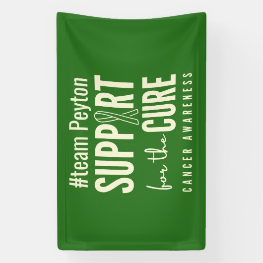 kankerbewustzijn aangepaste #team naam Banner Sign (Verticaal)