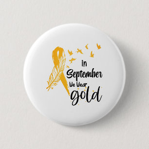 Kankerbewustzijn bij kinderen In september dragen  Ronde Button 5,7 Cm