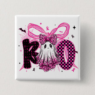 Kankerbewustzijn - Oktober We dragen roze Vierkante Button 5,1 Cm