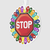 Kankerbewustzijn Ornament ribbons (voorkant)