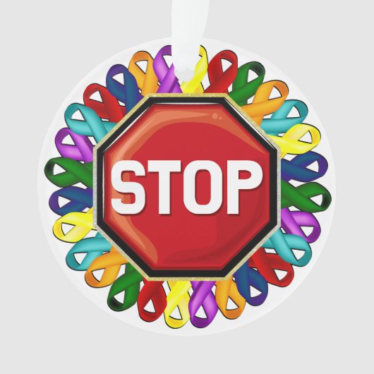 Kankerbewustzijn Ornament ribbons (voorkant)