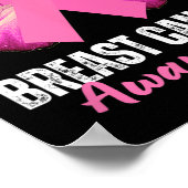 Kankerbewustzijn roze lint vlinder poster (Hoek)