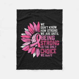 Kankerbewustzijn Roze Lint Zonnebloem Fleece Deken