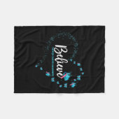 Kankerbewustzijn vlinder gelooft fleece deken (Voorkant (Horizontaal))