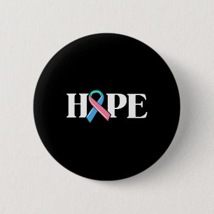 Kankerbewustzijn vrouw hoop overlevende krijger ronde button 5,7 cm