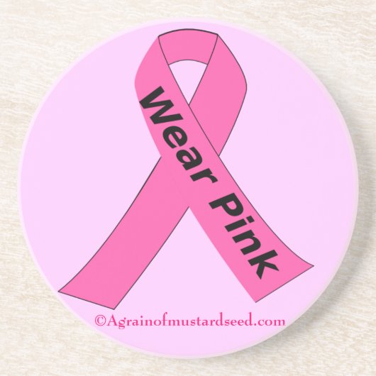 Kankerbewustzijn Zandsteen Onderzetter (Voorkant)