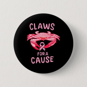 Kankerbewustzijnsclaims voor een oorzaak krab ronde button 5,7 cm