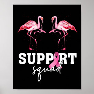 Kankerbewustzijnsshirt Vrouwen Flamingo Steun Squa Poster