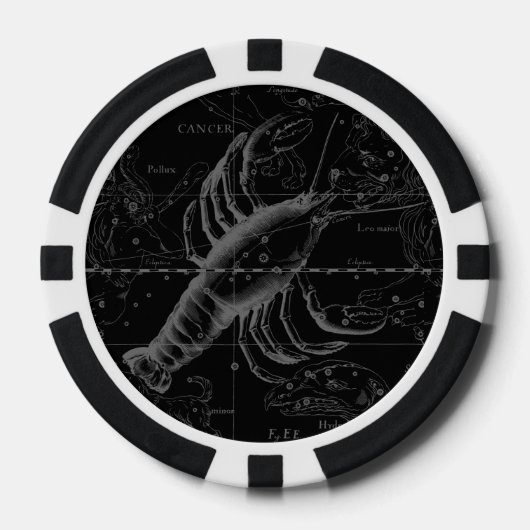  kankerconstellatiekaart Hevelius 1690 Poker Chips (Voorkant)