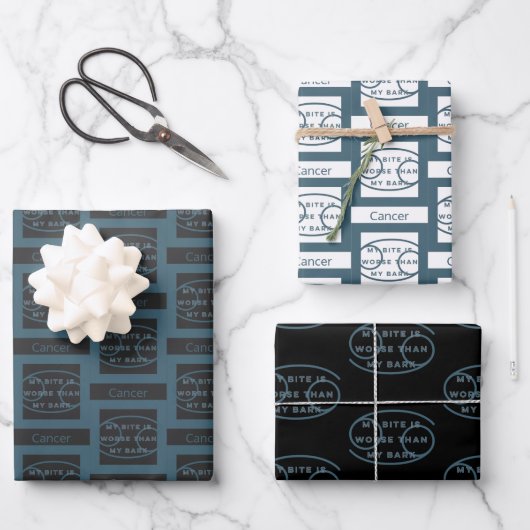 Kankerdierentuin Birthday Fun Quote Blue Text Inpakpapier Vel (Voorkant)