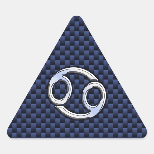 Kankerdierentuin op afdruk van blauwe koolstofveze driehoek sticker (Voorkant)