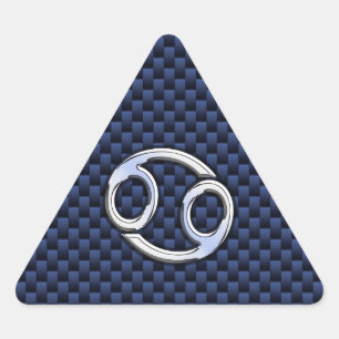 Kankerdierentuin op afdruk van blauwe koolstofveze driehoek sticker