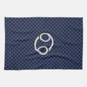 Kankerdierentuin op afdruk van blauwe koolstofveze theedoek (Horizontaal)