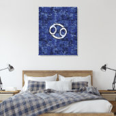 Kankerdierentuin op Navy Blue Digital Camo Canvas Afdruk (Insitu (Slaapkamer))